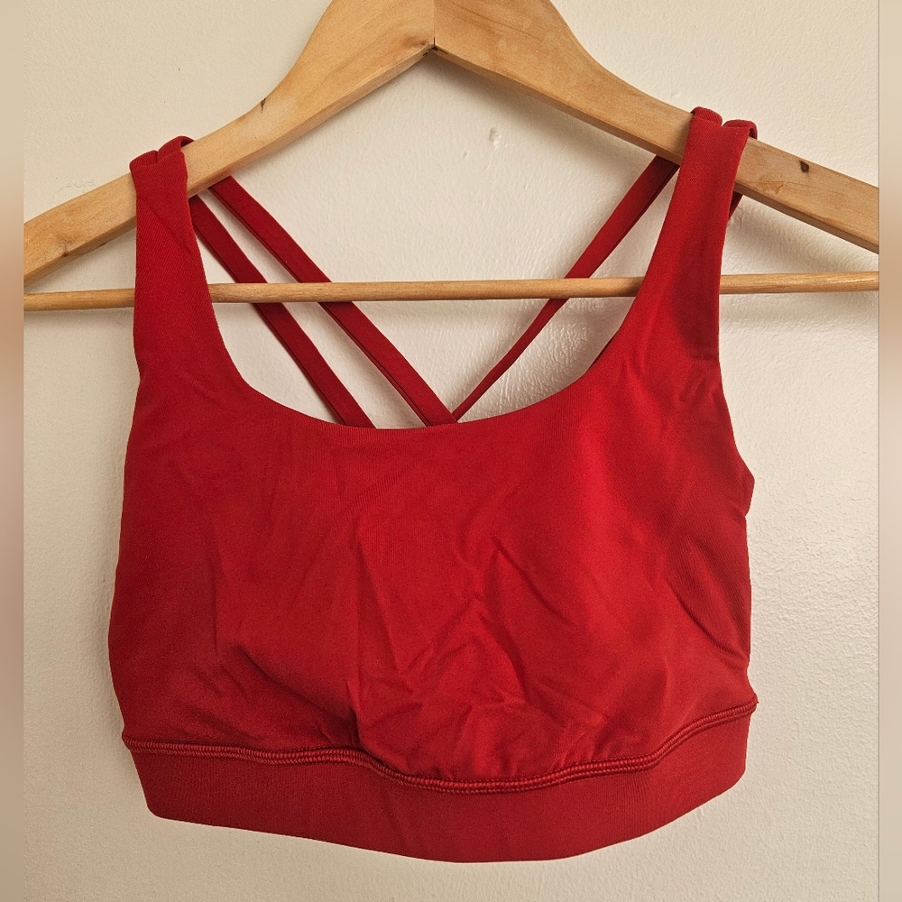 NWOT Lululemon Energy Bra, Dark Red, Size 4